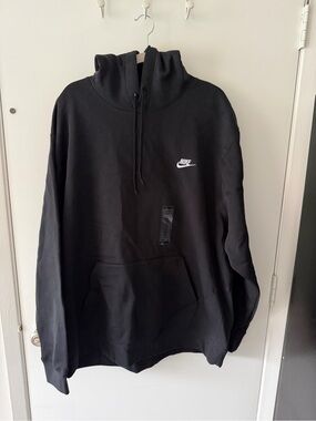NWT 3XL tall Nike Black Hoodie with White Swoosh